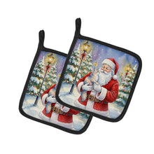 Load image into Gallery viewer, Australian Mist Cat with Santa Claus Pair of Pot Holders