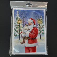 Load image into Gallery viewer, Balinese Cat with Santa Claus Greeting Cards Pack of 8
