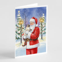 Load image into Gallery viewer, Balinese Cat with Santa Claus Greeting Cards Pack of 8