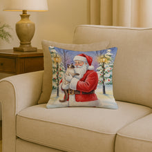 Load image into Gallery viewer, Balinese Cat with Santa Claus Throw Pillow