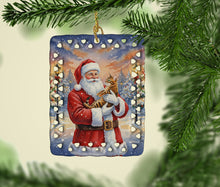 Load image into Gallery viewer, Bengal Cat with Santa Claus Porcelain Ornament