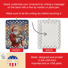 Load image into Gallery viewer, Bengal Cat with Santa Claus Porcelain Ornament