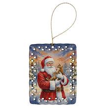 Load image into Gallery viewer, Bengal Cat with Santa Claus Porcelain Ornament