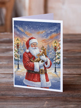 Load image into Gallery viewer, Bengal Cat with Santa Claus Greeting Cards Pack of 8