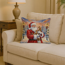 Load image into Gallery viewer, Bengal Cat with Santa Claus Throw Pillow