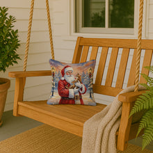 Load image into Gallery viewer, Bengal Cat with Santa Claus Throw Pillow