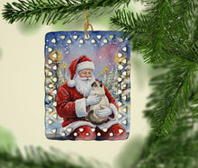 Load image into Gallery viewer, Birman Cat with Santa Claus Porcelain Ornament