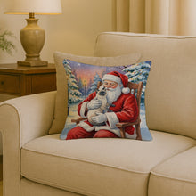 Load image into Gallery viewer, Blue Point Cat with Santa Claus Throw Pillow