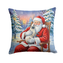 Load image into Gallery viewer, Blue Point Cat with Santa Claus Throw Pillow