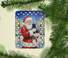 Load image into Gallery viewer, Bombay Cat with Santa Claus Porcelain Ornament