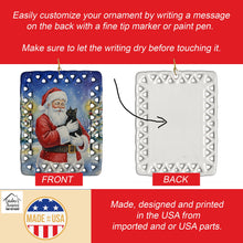 Load image into Gallery viewer, Bombay Cat with Santa Claus Porcelain Ornament