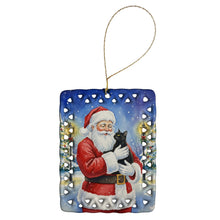 Load image into Gallery viewer, Bombay Cat with Santa Claus Porcelain Ornament