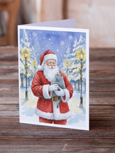 Load image into Gallery viewer, British Shorthair Cat with Santa Claus Greeting Cards Pack of 8