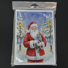Load image into Gallery viewer, British Shorthair Cat with Santa Claus Greeting Cards Pack of 8