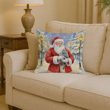 Load image into Gallery viewer, British Shorthair Cat with Santa Claus Throw Pillow