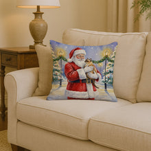 Load image into Gallery viewer, Burmese Cat with Santa Claus Throw Pillow