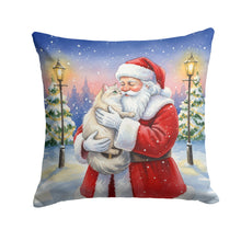 Load image into Gallery viewer, Burmilla Cat with Santa Claus Throw Pillow