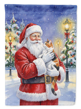 Load image into Gallery viewer, Calico Cat with Santa Claus House Flag