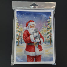 Load image into Gallery viewer, Chartreux Cat with Santa Claus Greeting Cards Pack of 8