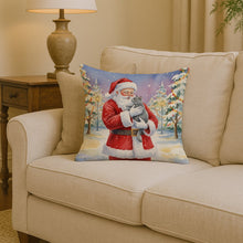 Load image into Gallery viewer, Chartreux Cat with Santa Claus Throw Pillow