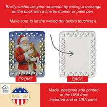 Load image into Gallery viewer, Chausie Cat with Santa Claus Porcelain Ornament