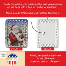 Load image into Gallery viewer, Classic Tabby Brown Cat with Santa Claus Porcelain Ornament