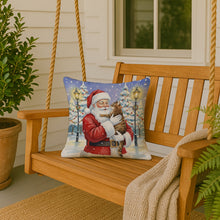 Load image into Gallery viewer, Classic Tabby Brown Cat with Santa Claus Throw Pillow