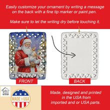 Load image into Gallery viewer, Cornish Rex Cat with Santa Claus Porcelain Ornament