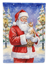 Load image into Gallery viewer, Cornish Rex Cat with Santa Claus Garden Flag
