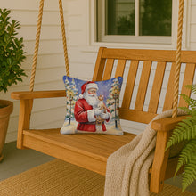 Load image into Gallery viewer, Cornish Rex Cat with Santa Claus Throw Pillow