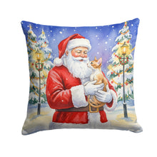 Load image into Gallery viewer, Cornish Rex Cat with Santa Claus Throw Pillow