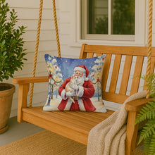Load image into Gallery viewer, Cream and White Cat with Santa Claus Throw Pillow