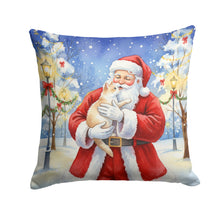 Load image into Gallery viewer, Cream and White Cat with Santa Claus Throw Pillow