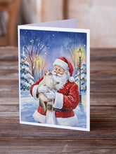 Load image into Gallery viewer, Cream Point Cat with Santa Claus Greeting Cards Pack of 8