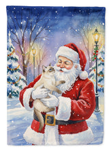 Load image into Gallery viewer, Cream Point Cat with Santa Claus Garden Flag