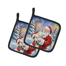Load image into Gallery viewer, Cream Point Cat with Santa Claus Pair of Pot Holders
