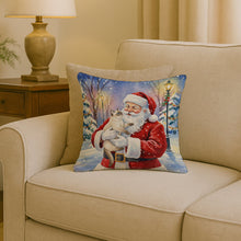 Load image into Gallery viewer, Cream Point Cat with Santa Claus Throw Pillow