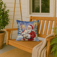 Load image into Gallery viewer, Cream Point Cat with Santa Claus Throw Pillow