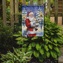 Load image into Gallery viewer, Cymric Cat with Santa Claus Garden Flag