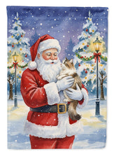 Load image into Gallery viewer, Cymric Cat with Santa Claus Garden Flag