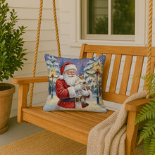 Load image into Gallery viewer, Cymric Cat with Santa Claus Throw Pillow