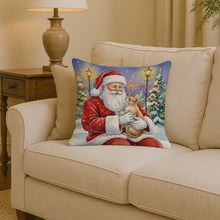 Load image into Gallery viewer, Devon Rex Cat with Santa Claus Throw Pillow