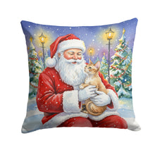 Load image into Gallery viewer, Devon Rex Cat with Santa Claus Throw Pillow