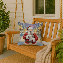 Load image into Gallery viewer, Dilute Tortoiseshell Cat with Santa Claus Throw Pillow