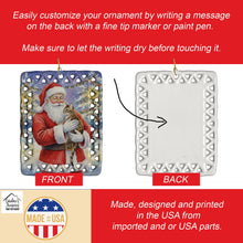 Load image into Gallery viewer, Egyptian Mau Cat with Santa Claus Porcelain Ornament