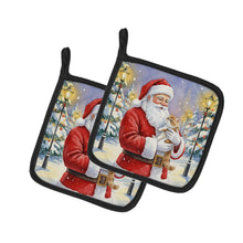 Load image into Gallery viewer, Exotic Shorthair Cat with Santa Claus Pair of Pot Holders