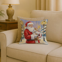 Load image into Gallery viewer, Exotic Shorthair Cat with Santa Claus Throw Pillow