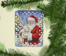 Load image into Gallery viewer, Flame Point Cat with Santa Claus Porcelain Ornament