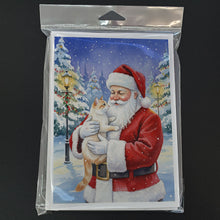 Load image into Gallery viewer, Flame Point Cat with Santa Claus Greeting Cards Pack of 8