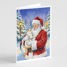 Load image into Gallery viewer, Flame Point Cat with Santa Claus Greeting Cards Pack of 8